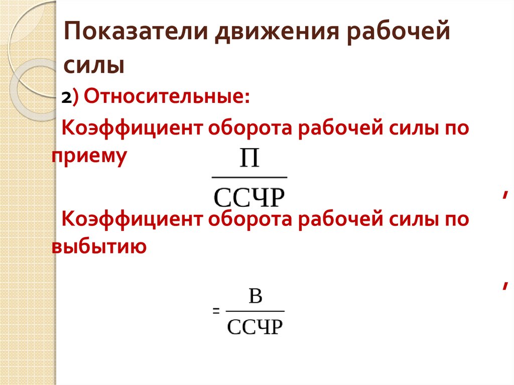 Характеристика движения рабочей силы