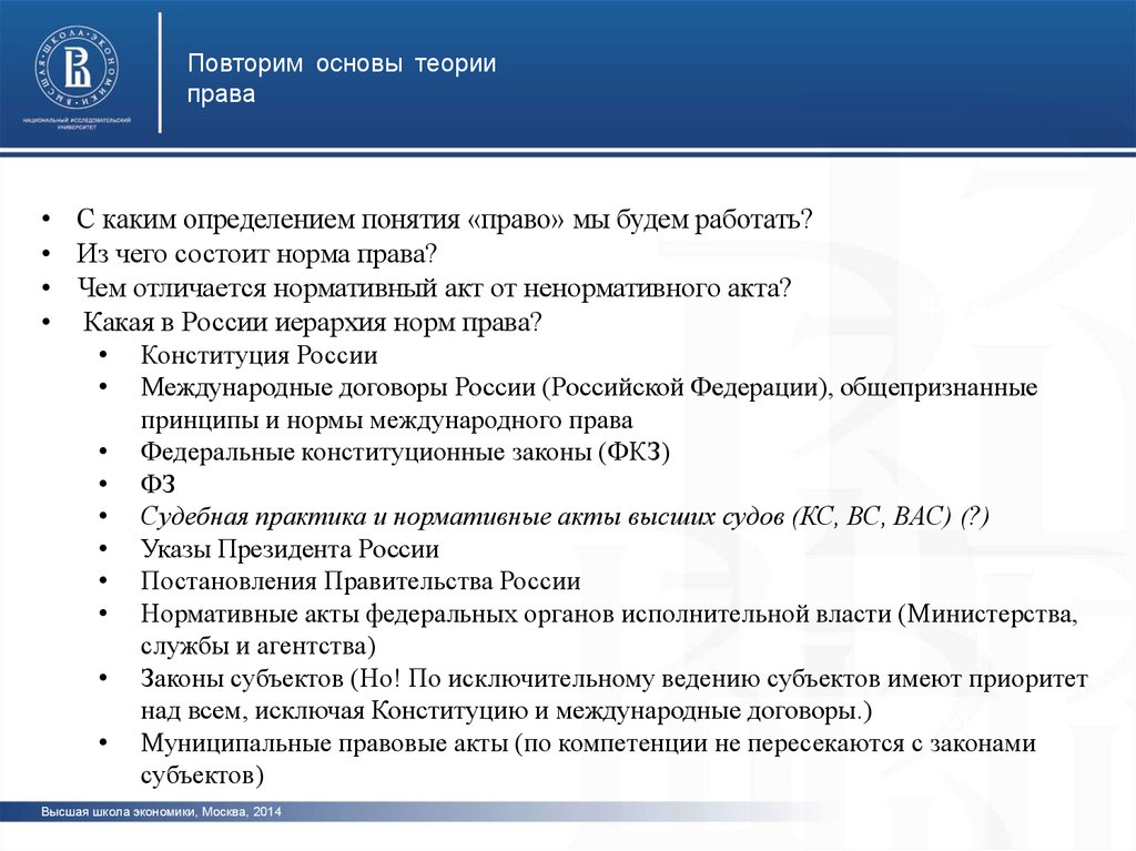 Основы российского законодательства 9 класс тест. Конституционное право ВШЭ.