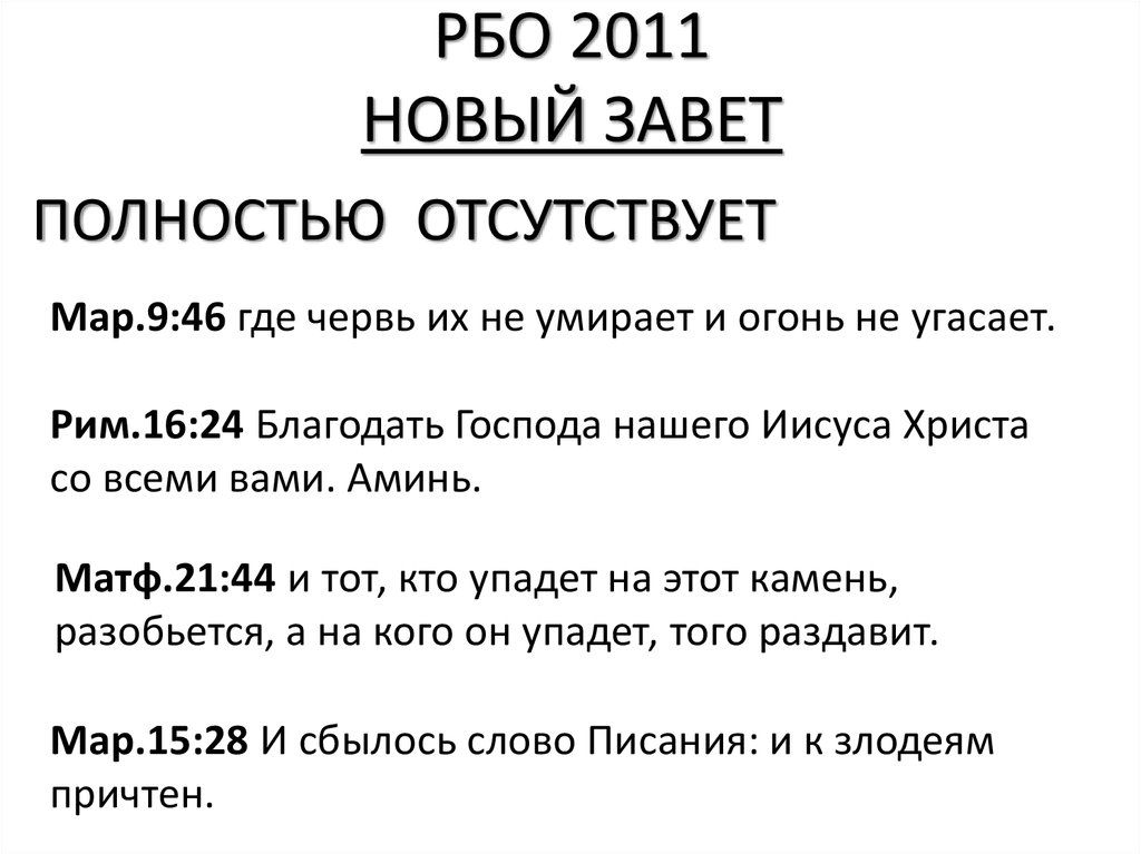 Сравнение переводов библии. Новый Завет.