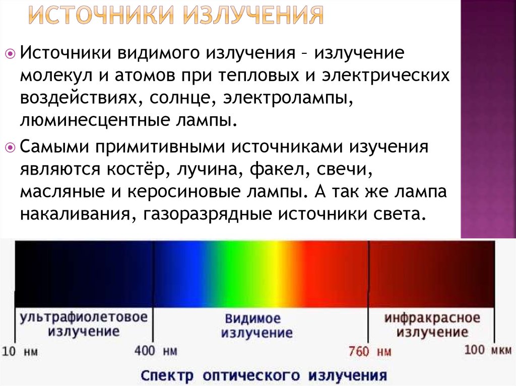 Видимый спектр инфракрасный и ультрафиолетовый. Диапазон видимого спектра инфракрасный и ультрафиолетовый. Инфракрасное тепловое излучение диапазон. Длинноволновое УФ излучение. Источники видимого излучения.