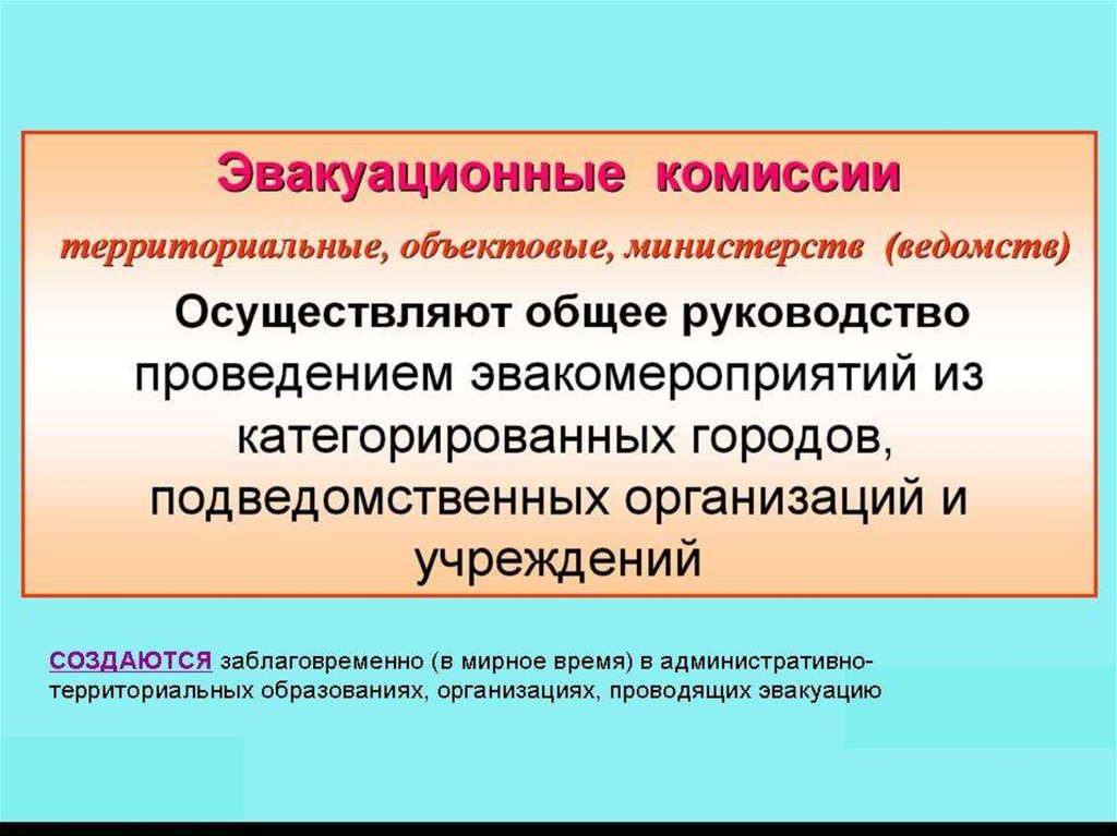 Структурная схема эвакуационной комиссии в организации