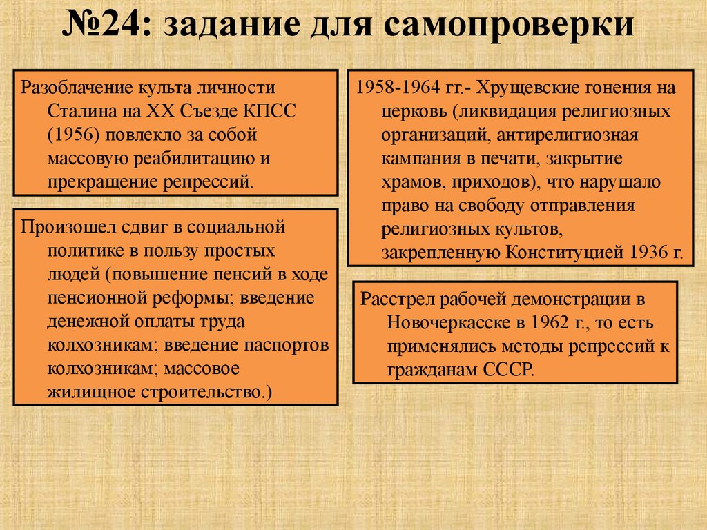 Задание 24. Предпосылки разоблачения культа личности Сталина. Развенчание культа личности Сталина. 20 Съезд КПСС разоблачение культа личности Сталина. Разоблачение культа личности Сталина.