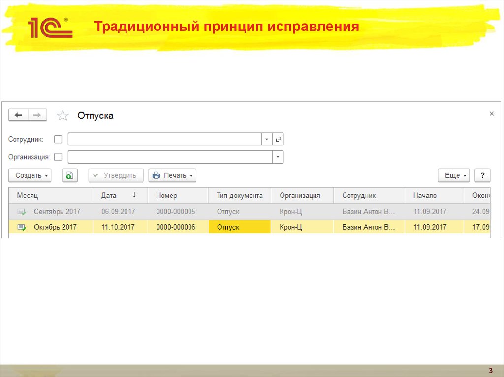 Традиционный принцип исправления