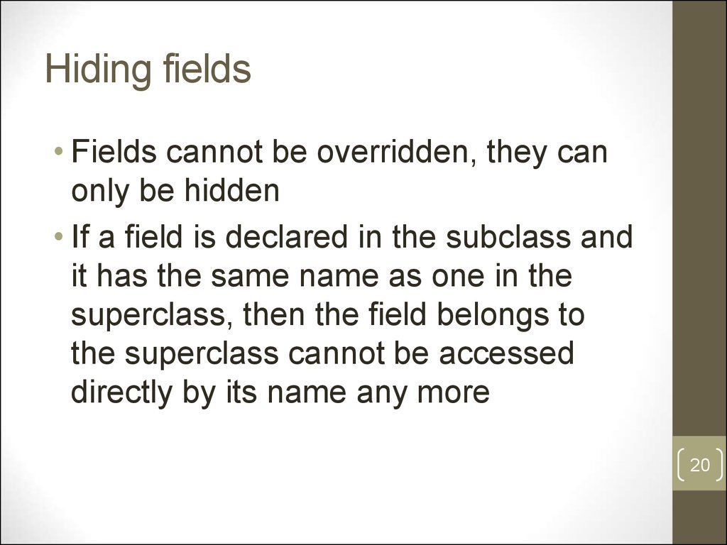 Hiding fields