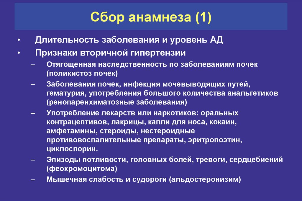 План сбора анамнеза