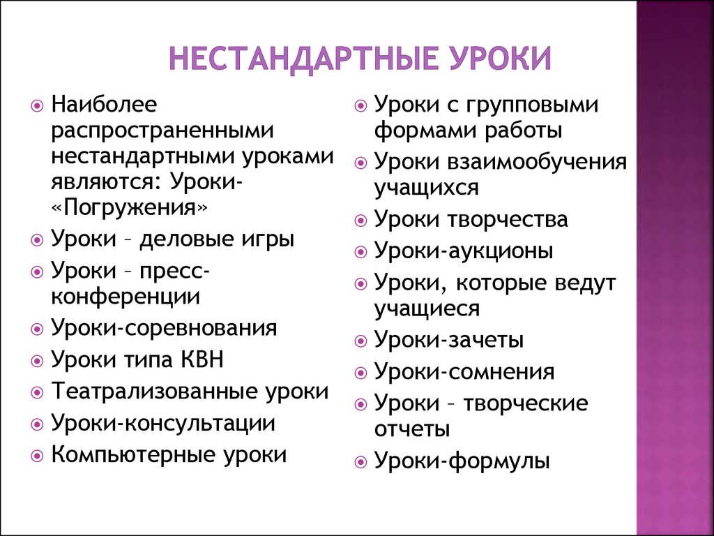 Примеры проведения уроков