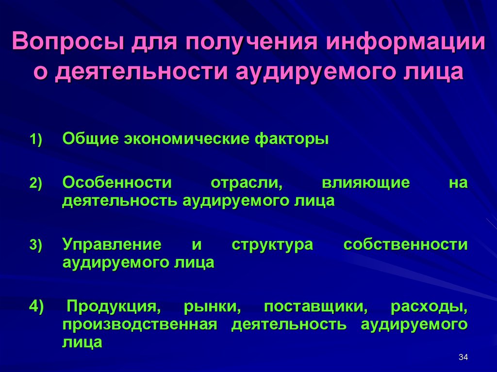 Понимание деятельности аудируемого лица. Роль аудита