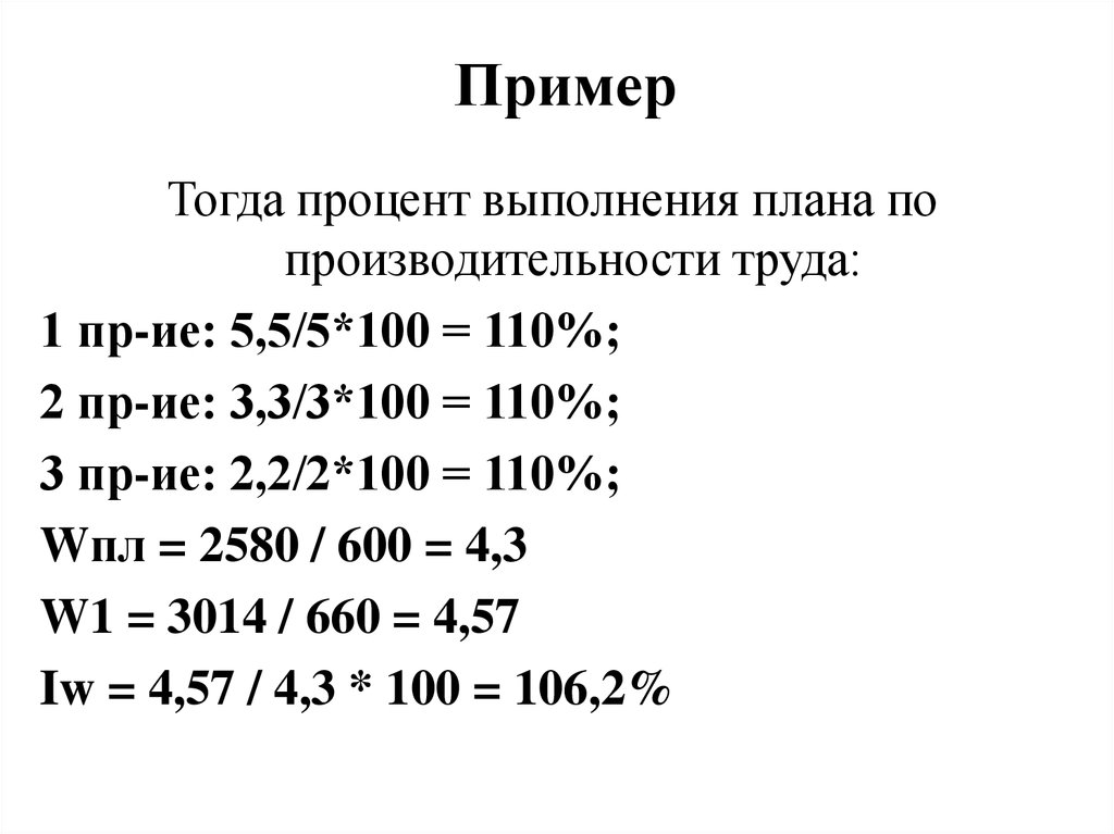 Как посчитать выполненный процент