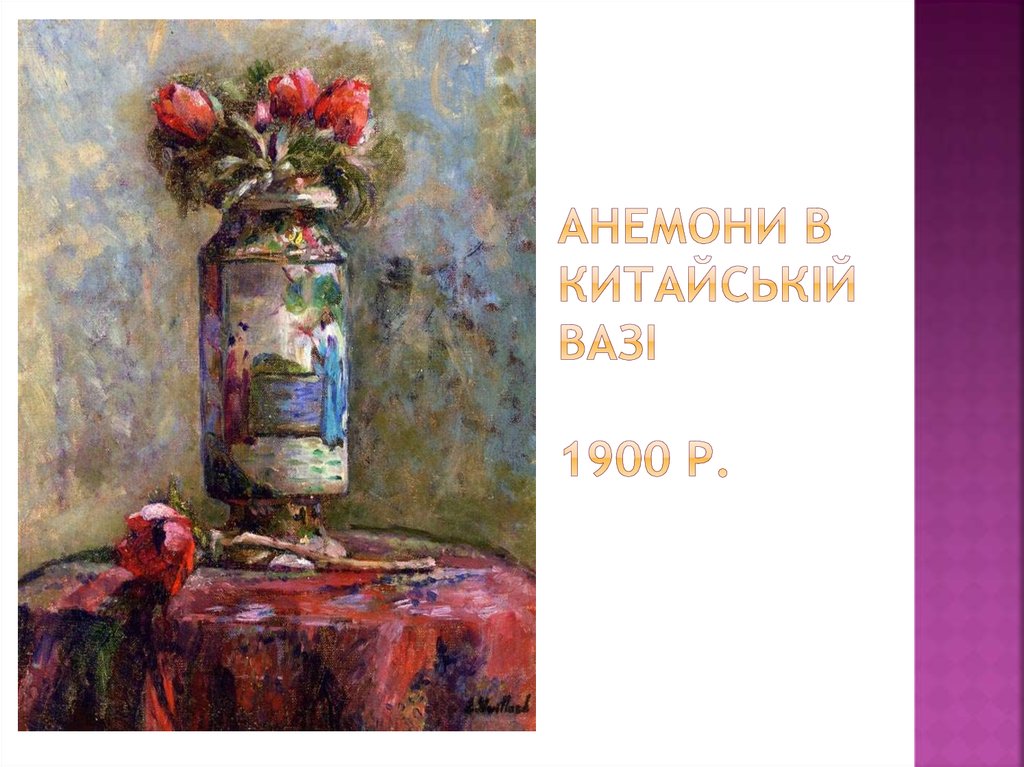 Анемони в китайській вазі 1900 р.