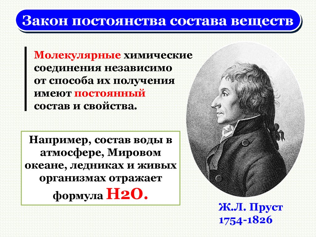 Закон постоянства состава вещества. Закон постоянства состава вещества химия формулировка. Закон постоянства состава вещества Пруст. Закон постоянного состава вещества химия 8 класс. Закон постоянства состава вещества химия пример.