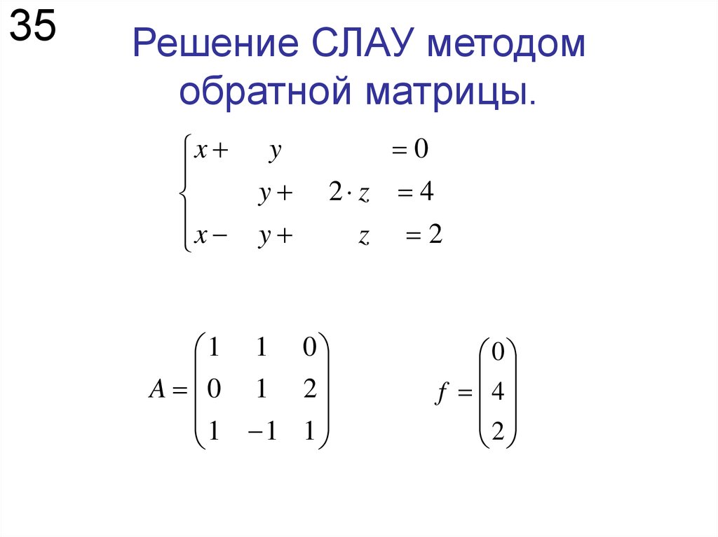 Решение системы алгебраических уравнений