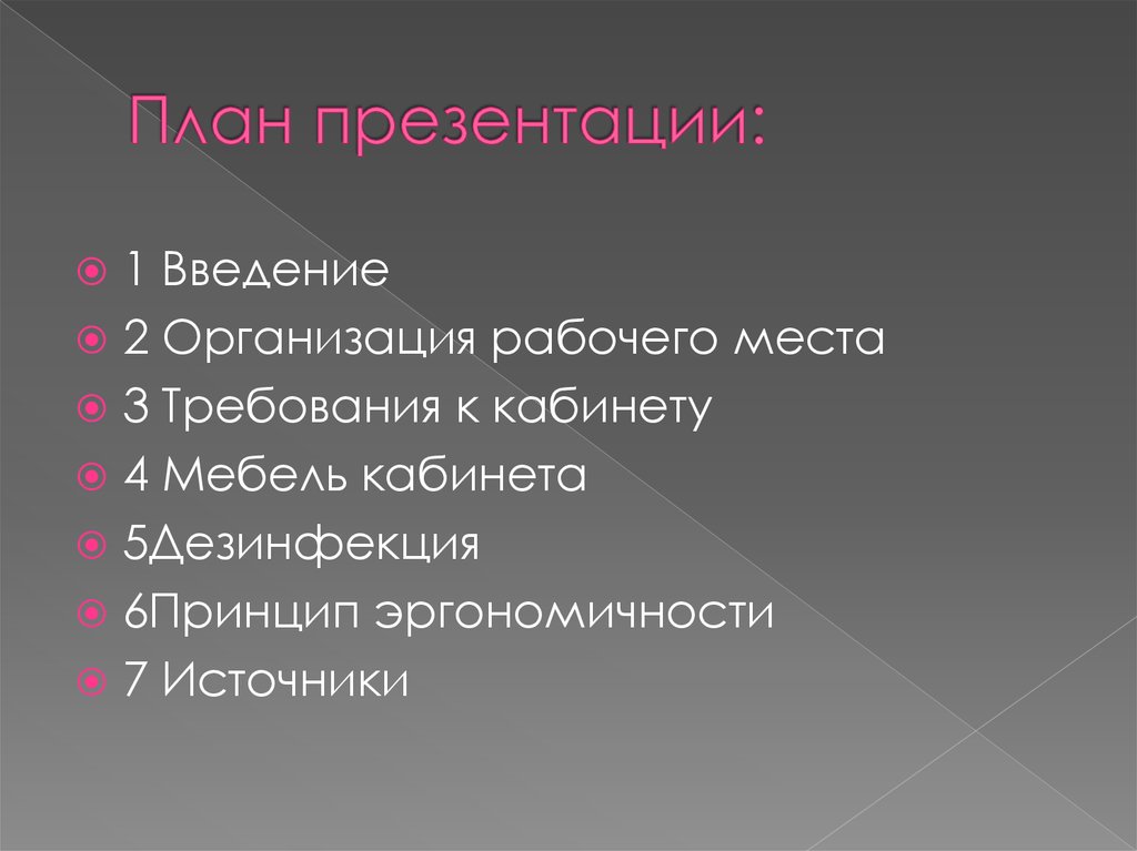 План презентации: