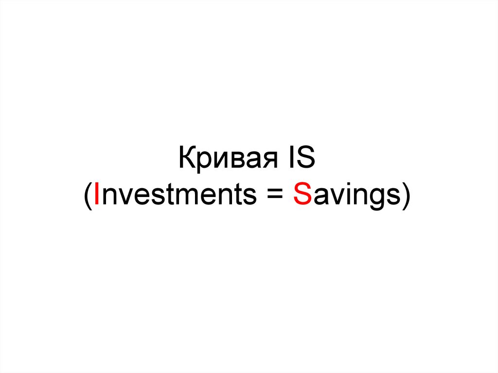 Кривая IS (Investments = Savings)