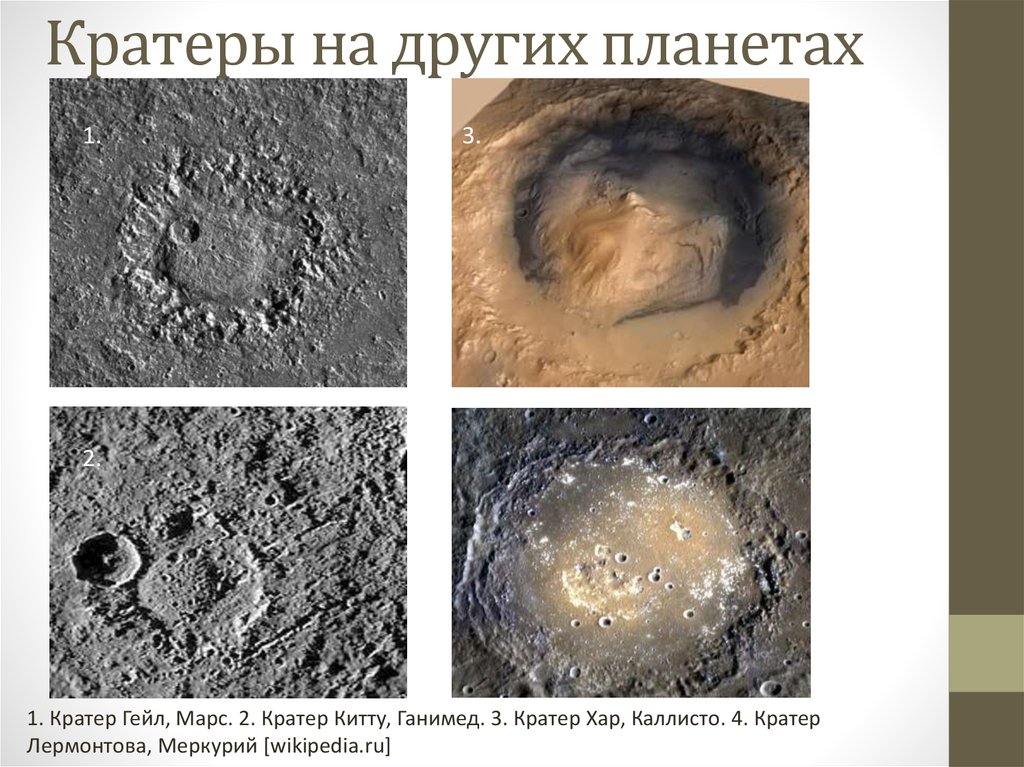 Кратеры на планетах земной группы особенности причины презентация