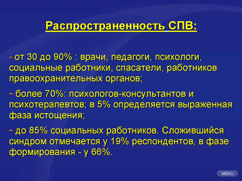 Каротидно феморальная спв. Синдром успешности. Синдром профессионального выгорания (СПВ)..