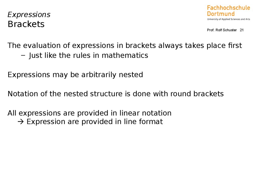 Expressions Brackets