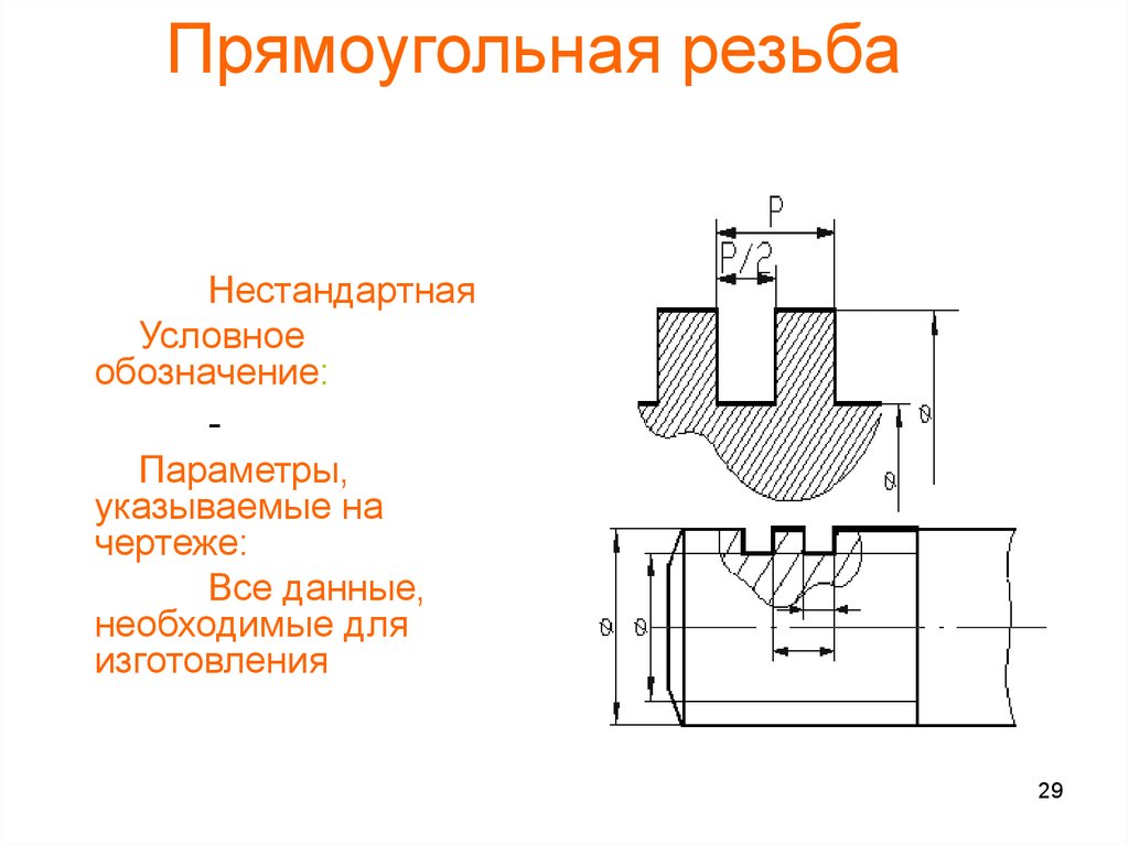 Изображение профиля метрической резьбы приведено на рисунке