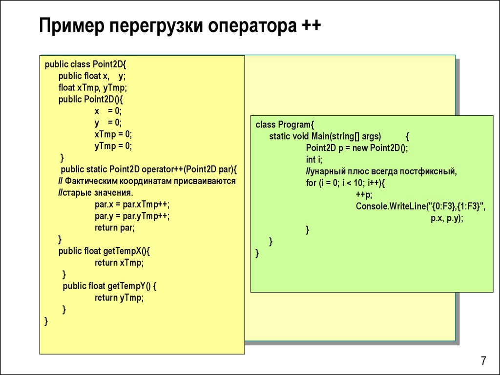 Пример перегрузки оператора ++