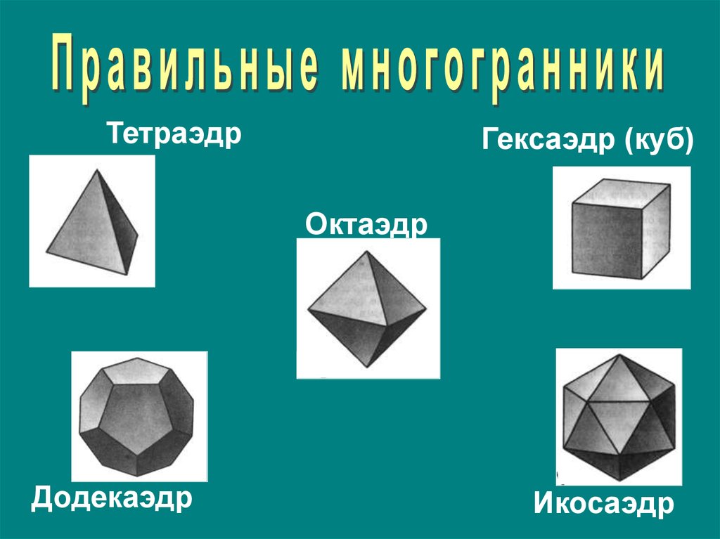 Октаэдр гексаэдр. Правильные многогранники тетраэдр куб октаэдр. Правильные многогранники куб тетраэдр. Правильный тетраэдр октаэдр икосаэдр додекаэдр куб. Правильные многогранники 10 класс Атанасян.