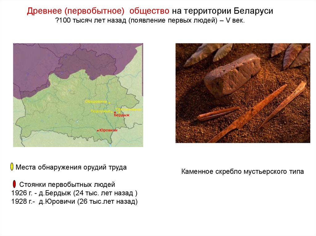 Появление людей на территории беларуси карта