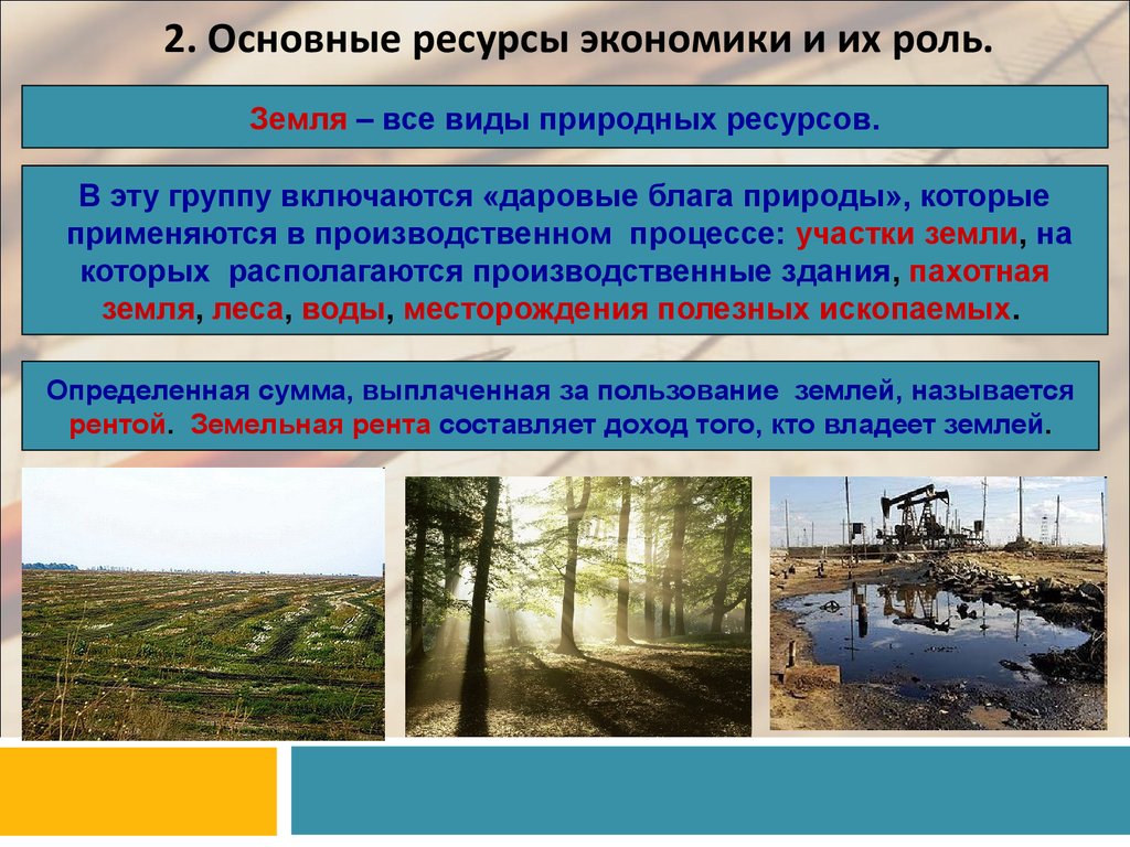 Природные ресурсы земли россии. Виды природных ресурсов. Земельные природные ресурсы. Экономика природных ресурсов. Роль природных ресурсов.