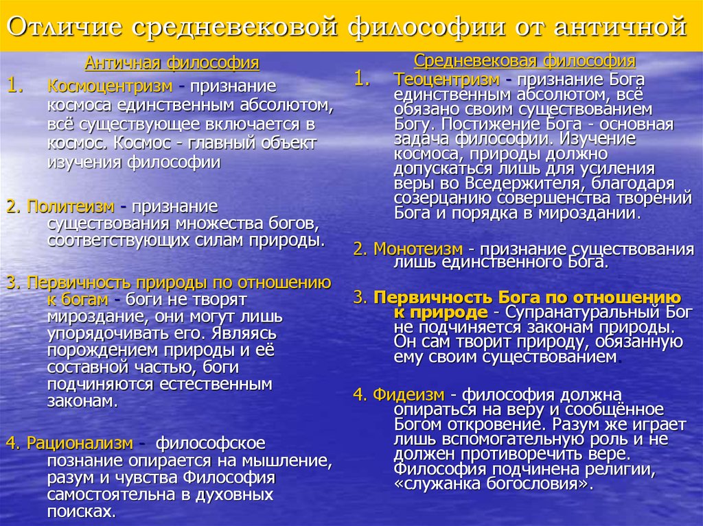 Как изменилась картина мира в средневековом философском мировоззрении по сравнению с античным