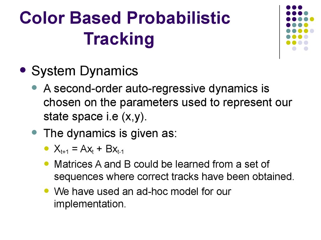 Color Based Probabilistic Tracking