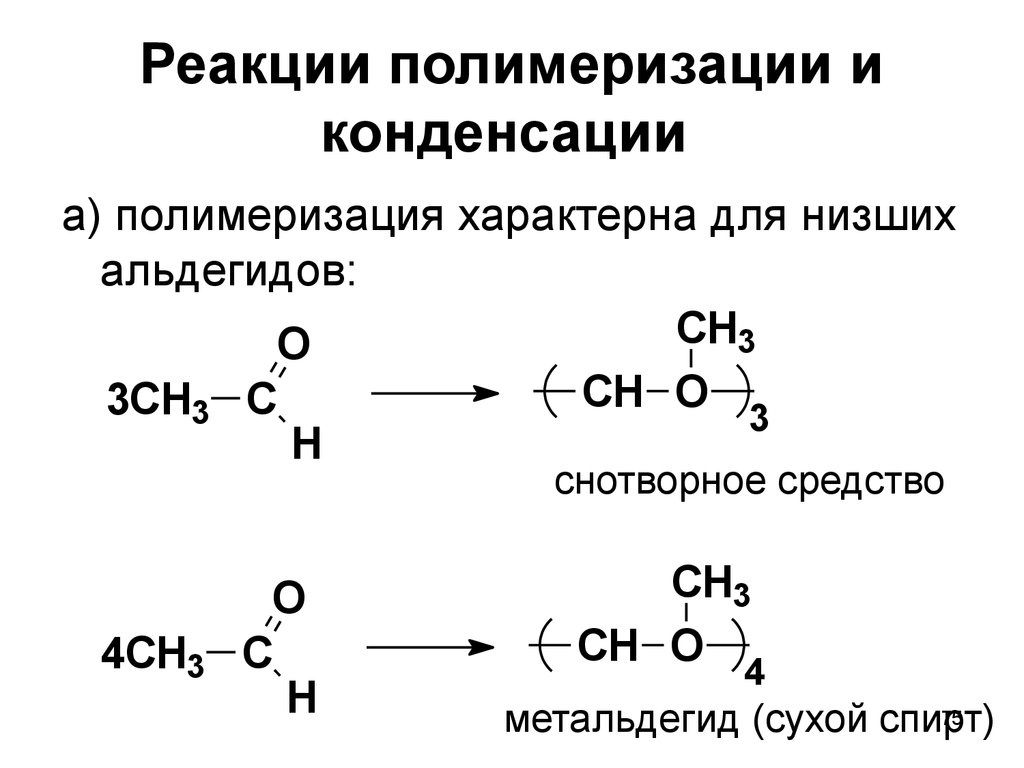 Реакции полимеризации и конденсации
