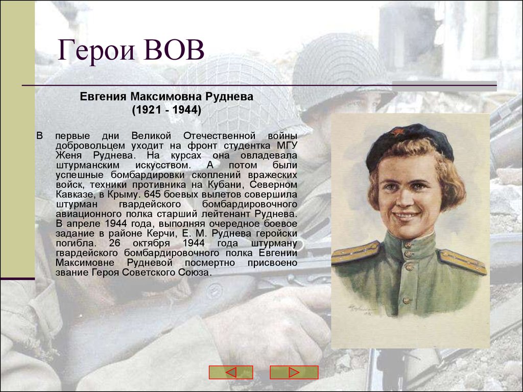 1944 год подвиги. Сообщение о герое Великой Отечественной войны.