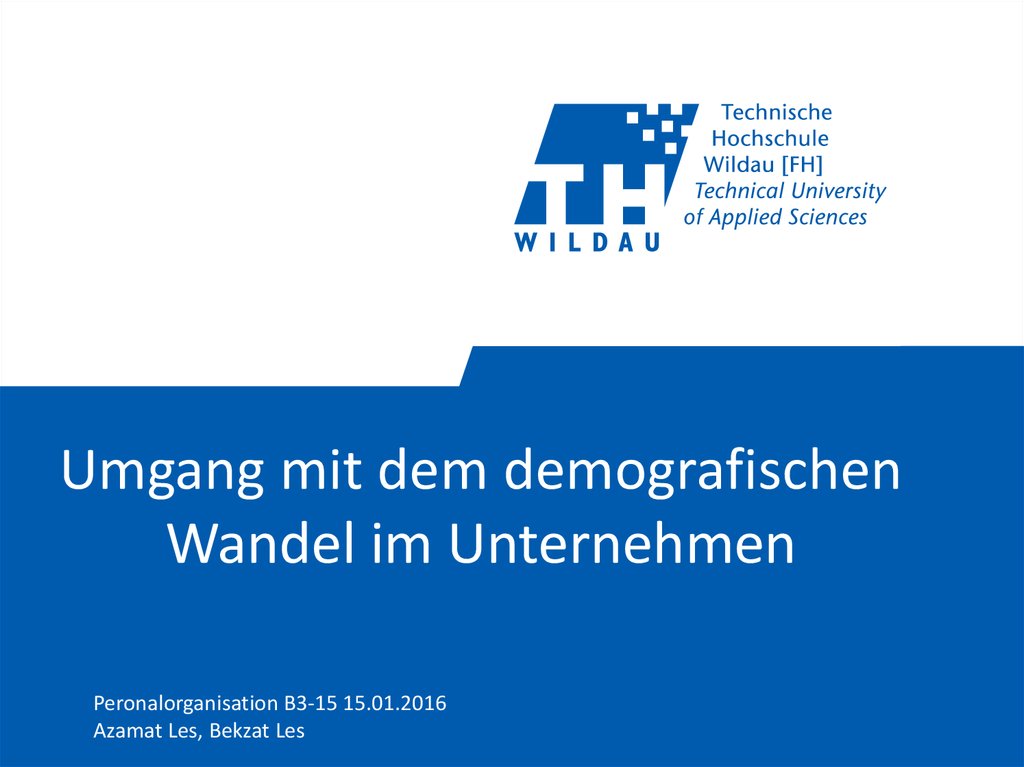 Umgang Mit Dem Demografischen Wandel - Online Presentation