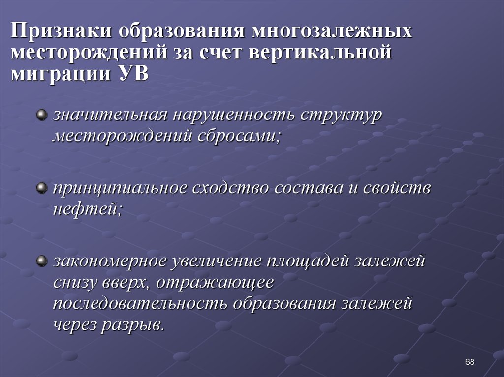 Признаки образования. Признаки образования образования. Вертикальная миграция. Признаки образования газа.