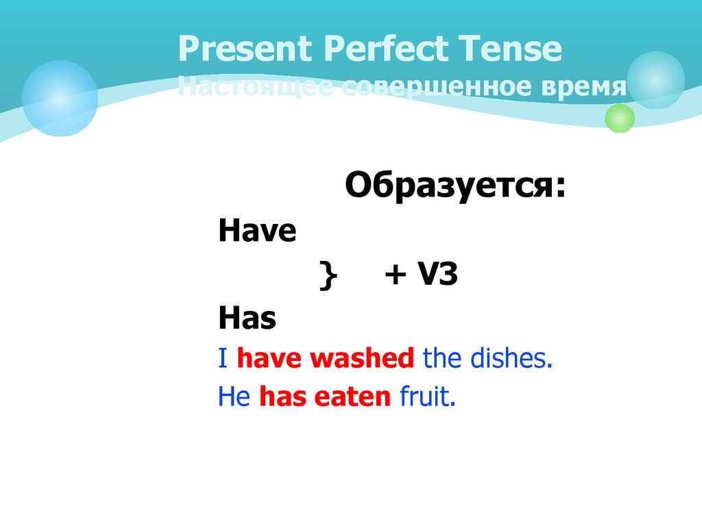 5 предложений в настоящем совершенном времени