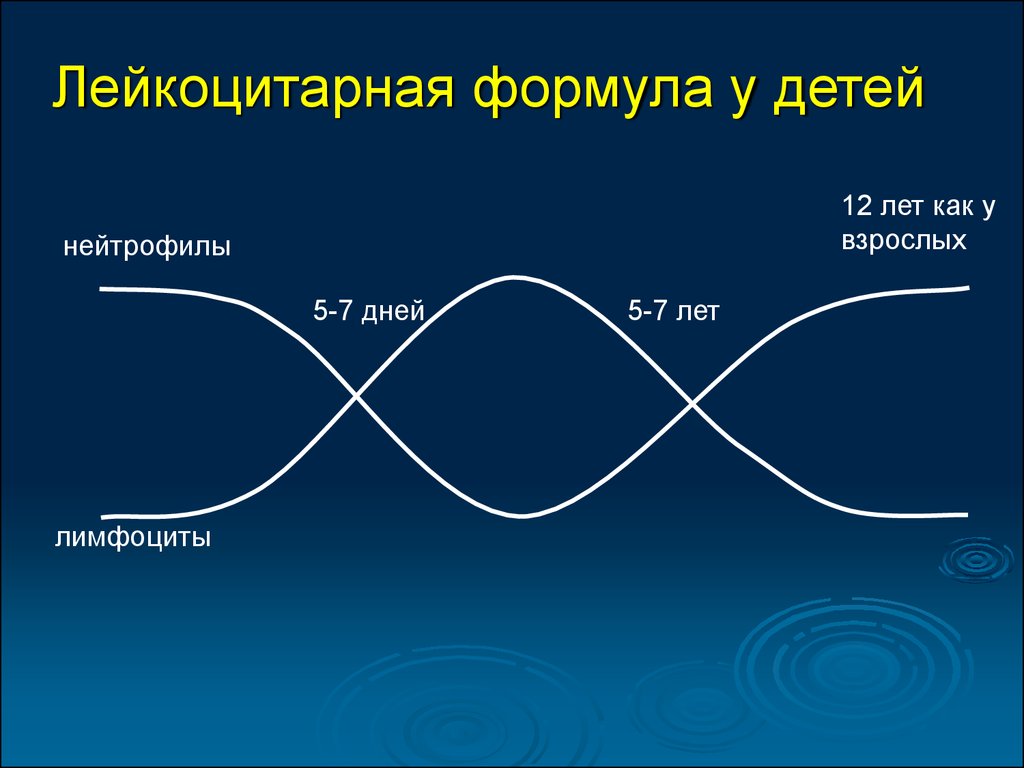 Схема физиологического перекреста лейкоцитарной формулы у детей