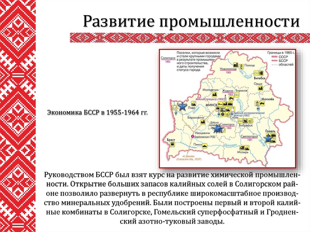 Карта промышленности беларуси