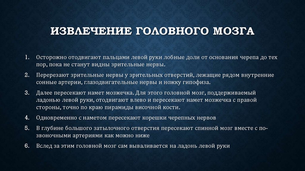 Извлечение головного мозга