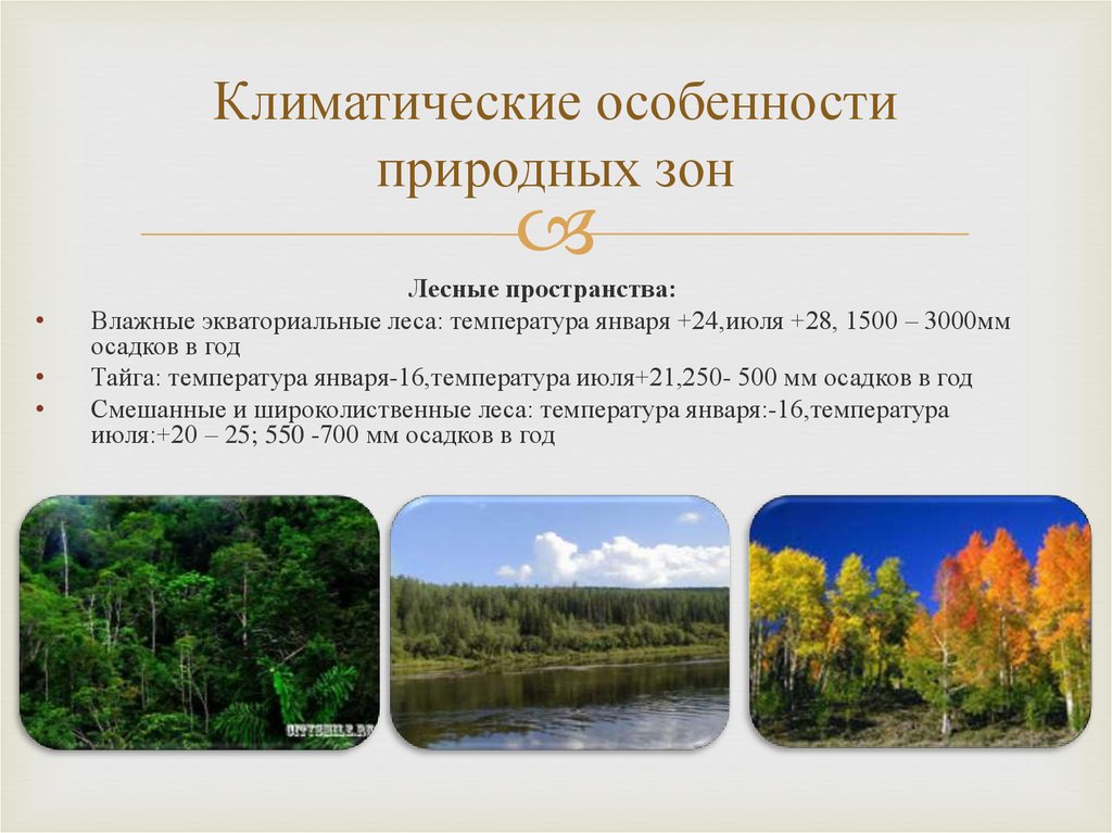 Природно климатическое разнообразие россии. Особенности природных зон. Особенности климата природных зон. Климатические особенности природных зон. Природные особенности.