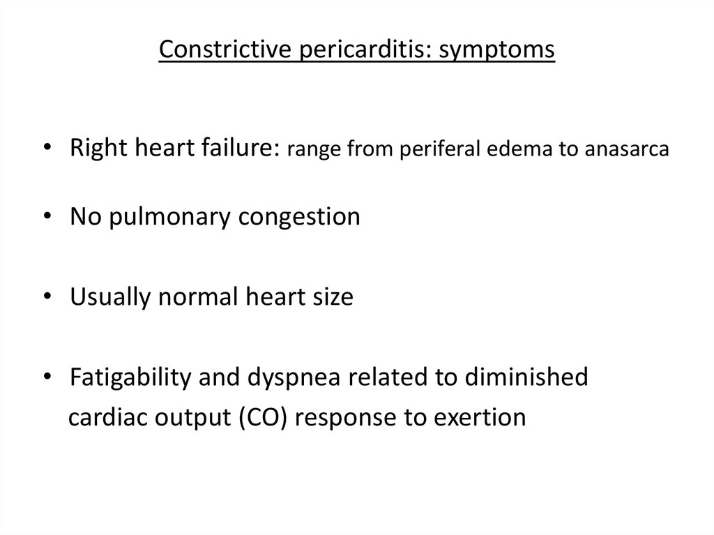 Constrictive pericarditis: symptoms