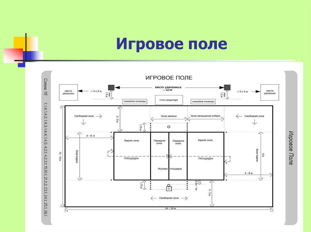 Рисунок волейбольной площадки с игроками