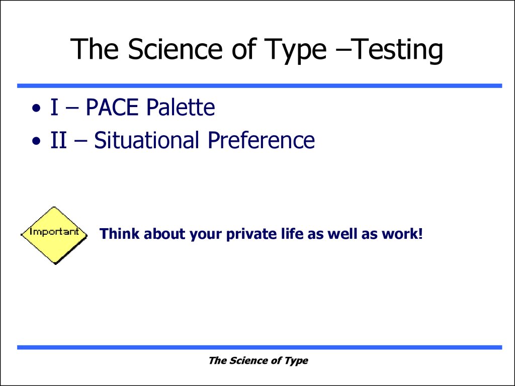 The Science of Type –Testing