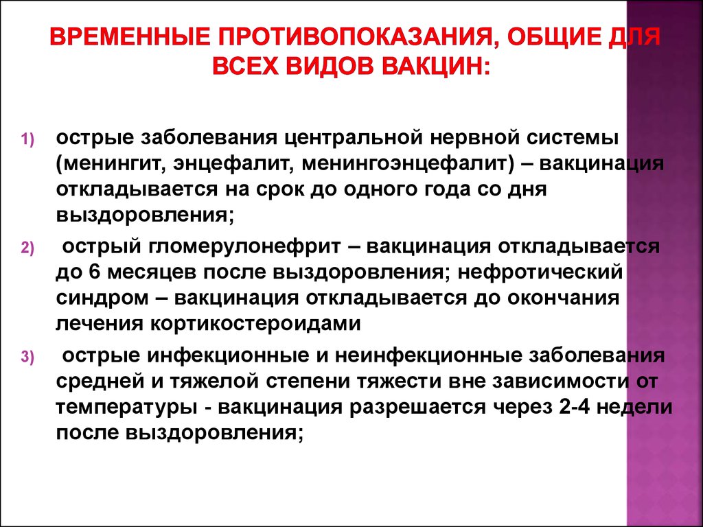 Показания и противопоказания к вакцинации презентация