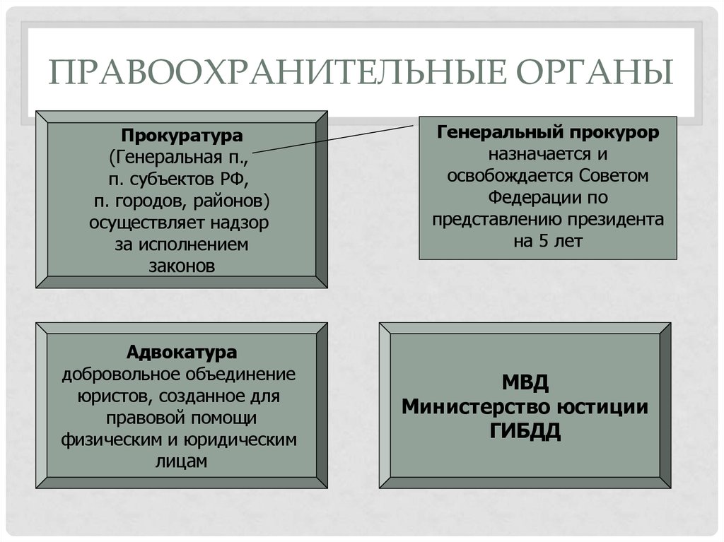 Структура правоохранительных органов рф презентация