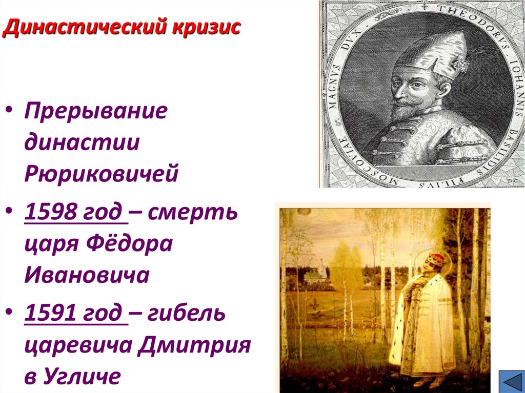 Династический кризис факты. Гибель царевича Дмитрия в Угличе Дата. Кризис династии Рюриковичей. Династический кризис 1591.