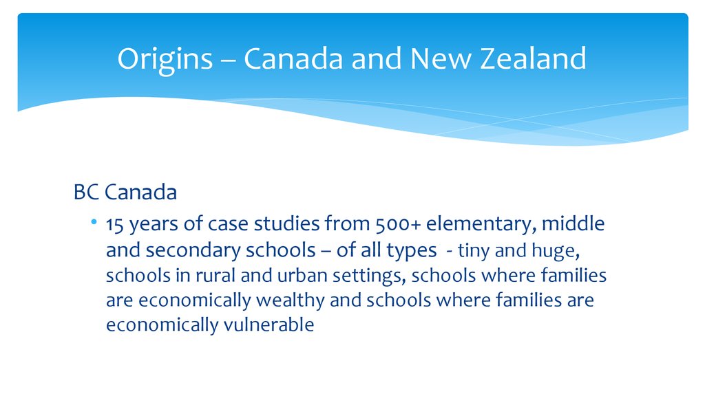 Origins – Canada and New Zealand