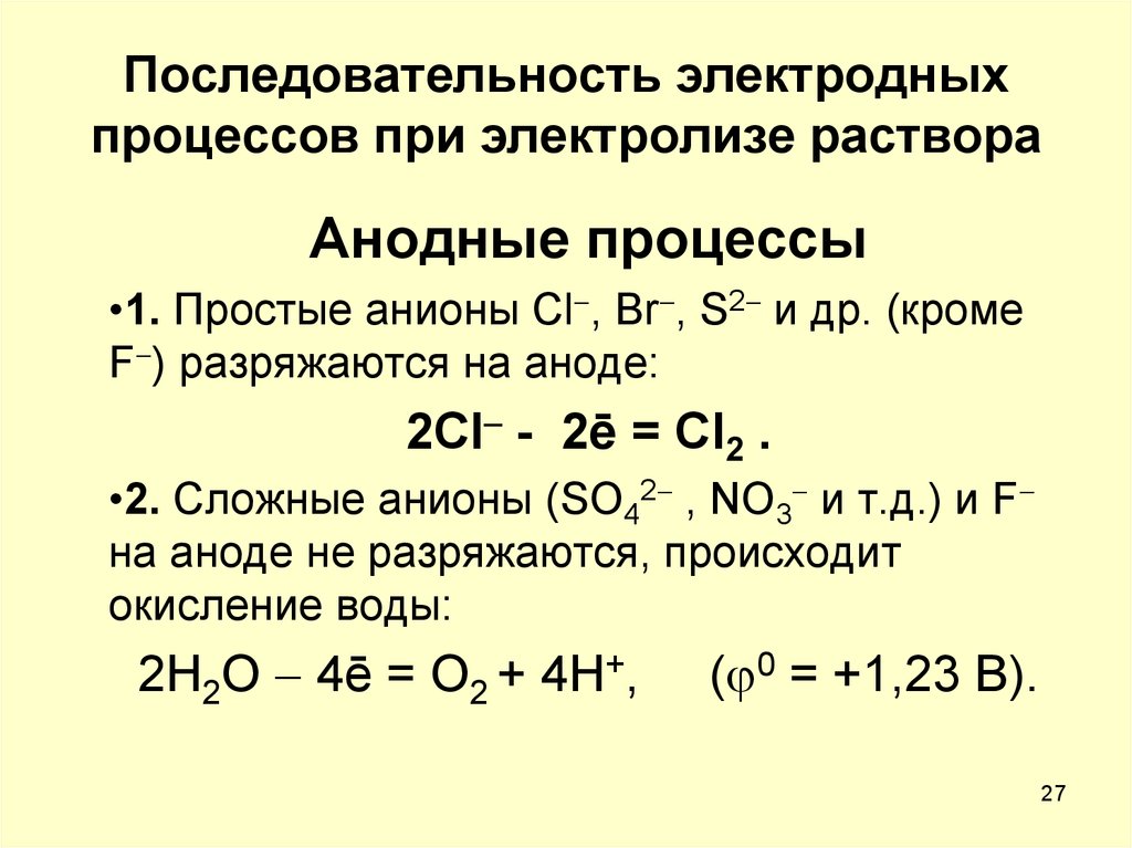 Составить схемы электролиза и написать уравнения электродных процессов водных растворов koh