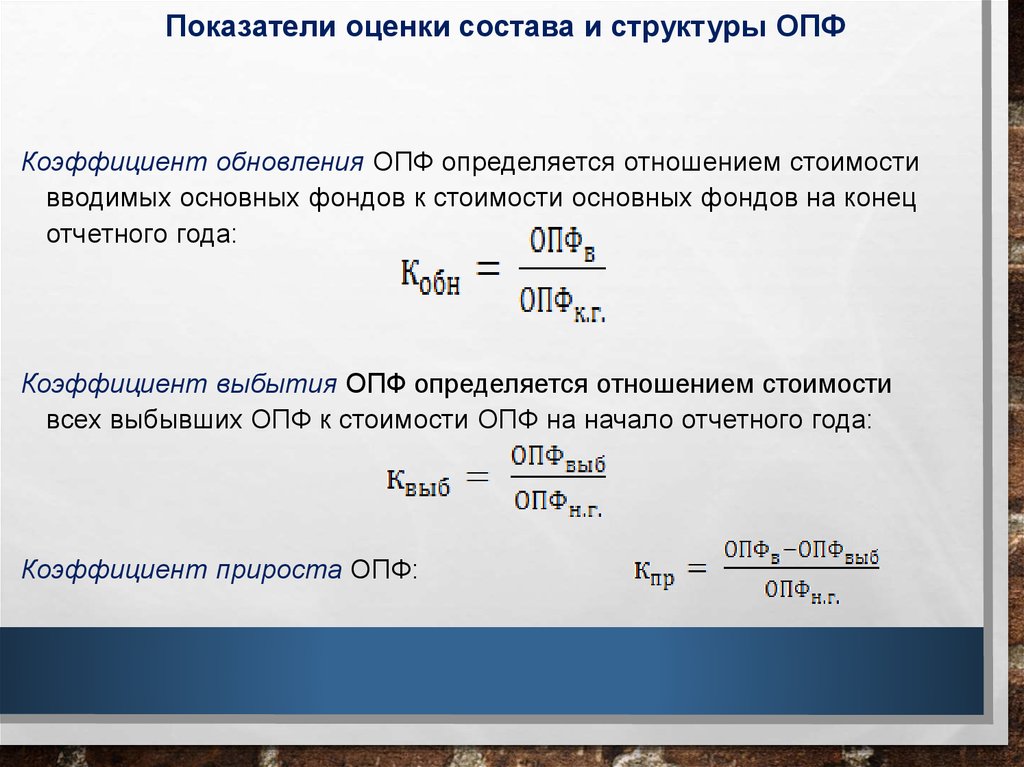 Коэффициент ввода выбытия основных средств