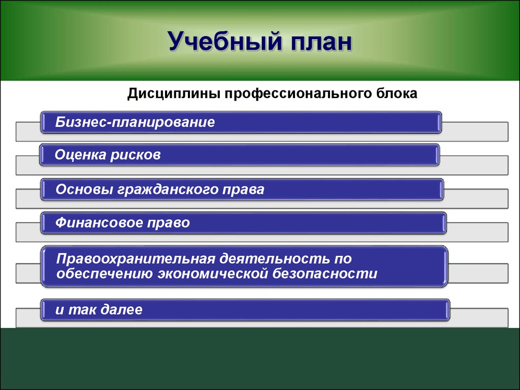 Учебный план правоохранительная деятельность