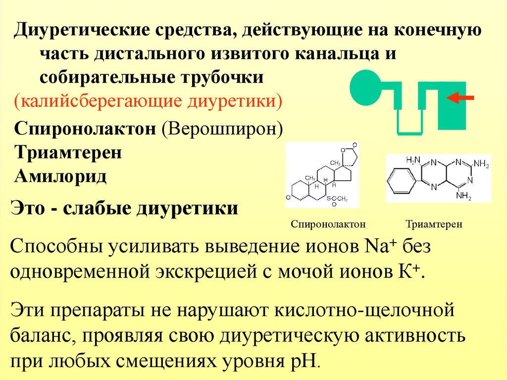 Диуретическое. Слабые диуретики препараты. Средства действующие на начальный отдел дистальных канальцев. Диуретик действующий в собирательных трубочках. Мочегонные диуретические средства это.