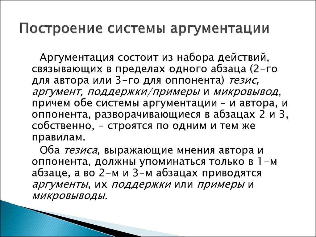 Эссе аргументация презентация