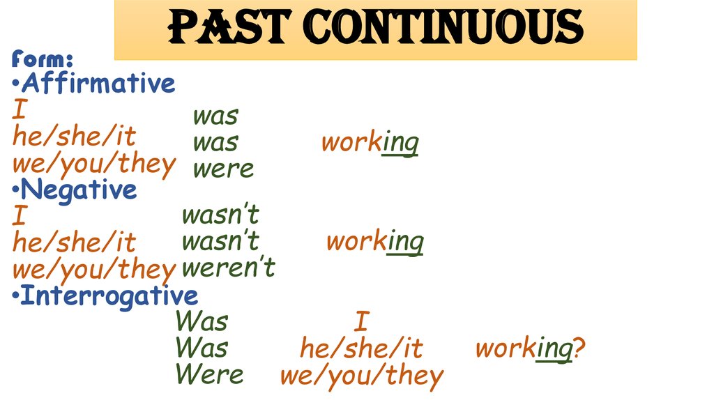 Past continuous tense презентация