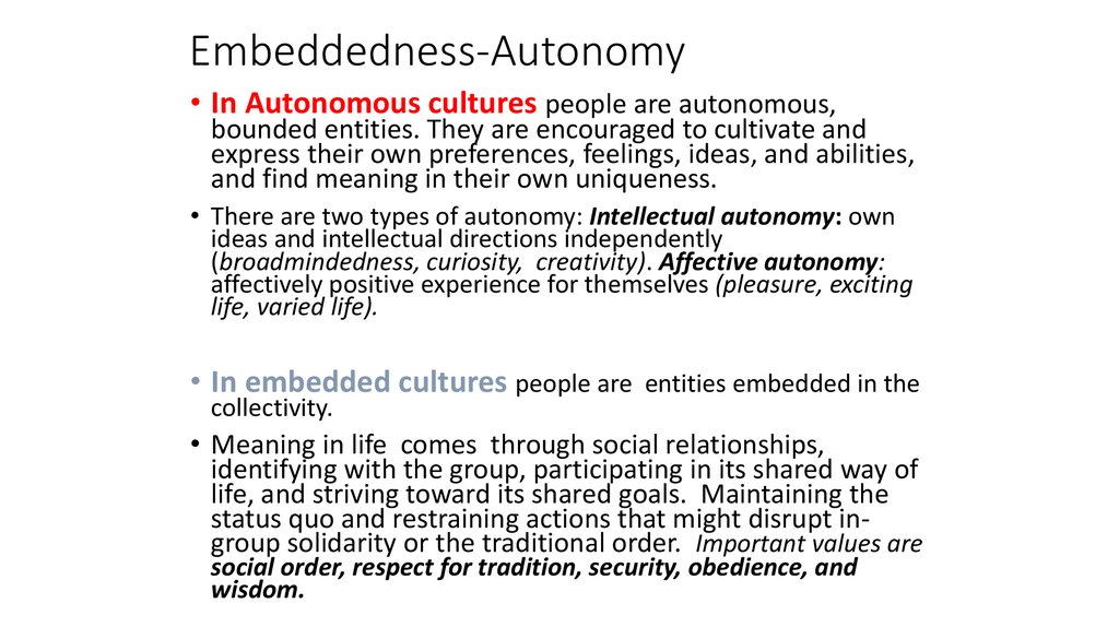 Embeddedness-Autonomy